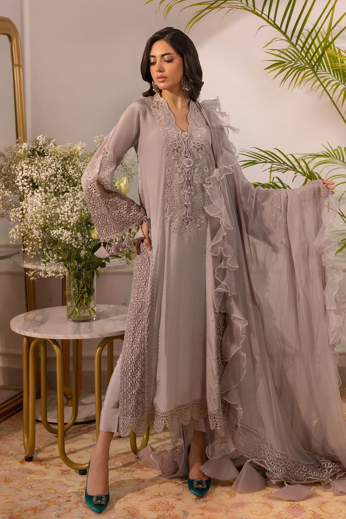 Annus Abrar | Sera Luxury | Ashni - Taupe by Annus Abrar - Designer Dress - Type: Ladies Clothes - Available at Sana Yasir - 100% Original
