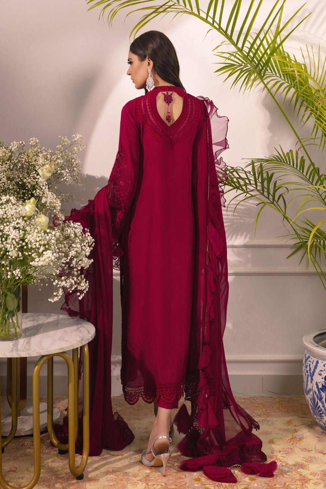 Annus Abrar | Sera Luxury | Ashni - Cranberry by Annus Abrar - Designer Dress - Type: Ladies Clothes - Available at Sana Yasir - 100% Original
