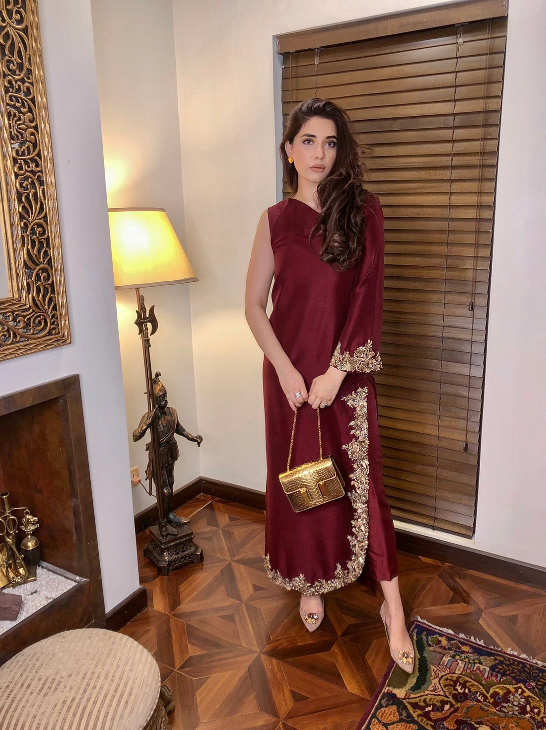 Ayesha and Usman | Grape Wine Luxury Pret | Claret by Ayesha and Usman - Designer Dress - Type: Ladies Clothes - Available at Sana Yasir - 100% Original