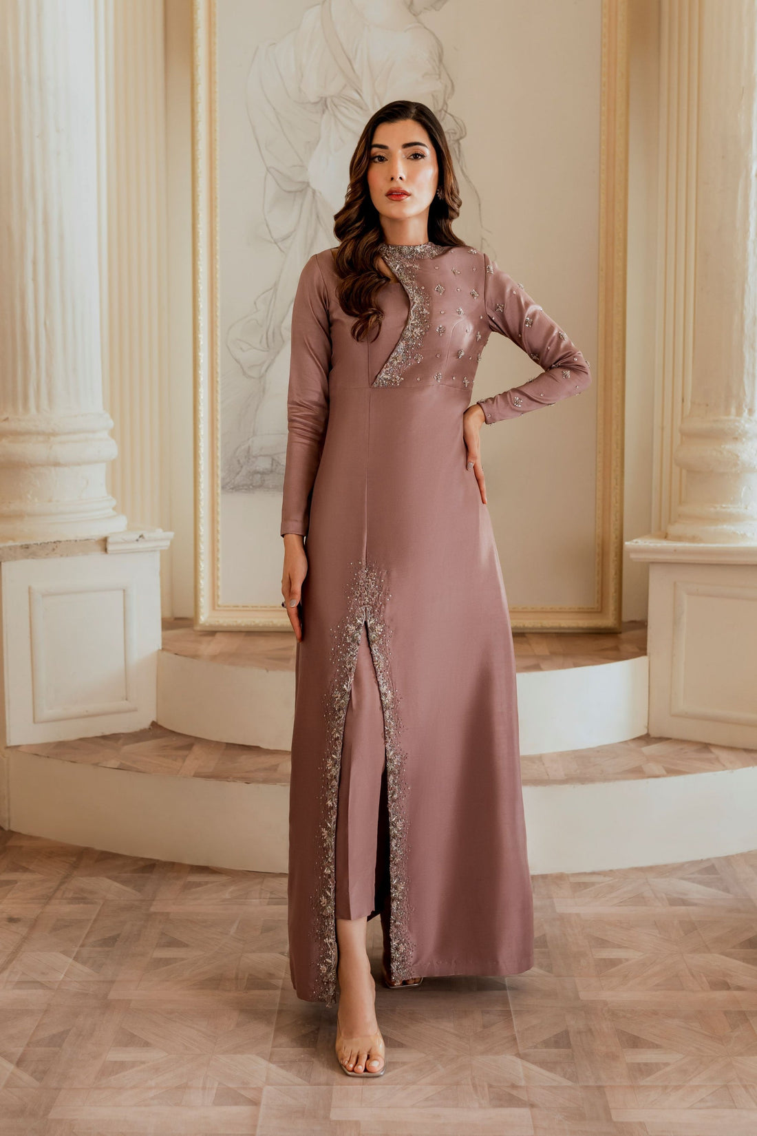 Ayesha and Usman | Grape Wine Luxury Pret | Evara by Ayesha and Usman - Designer Dress - Type: Ladies Clothes - Available at Sana Yasir - 100% Original