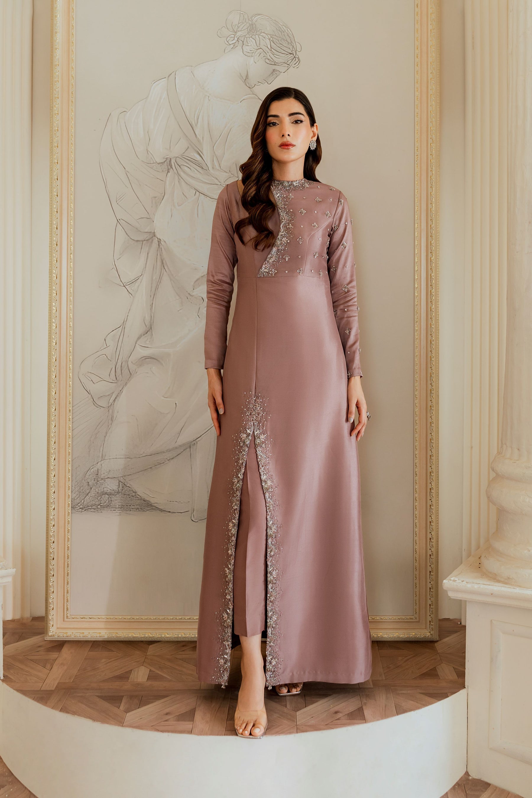 Ayesha and Usman | Grape Wine Luxury Pret | Evara by Ayesha and Usman - Designer Dress - Type: Ladies Clothes - Available at Sana Yasir - 100% Original