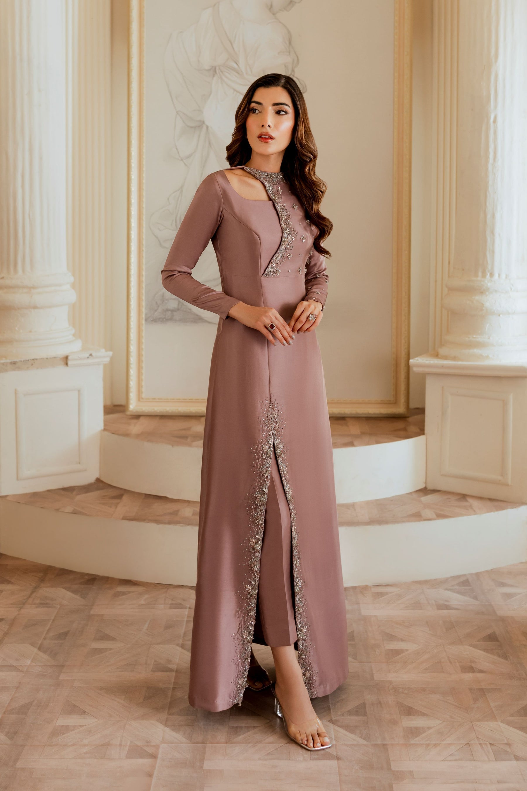 Ayesha and Usman | Grape Wine Luxury Pret | Evara by Ayesha and Usman - Designer Dress - Type: Ladies Clothes - Available at Sana Yasir - 100% Original