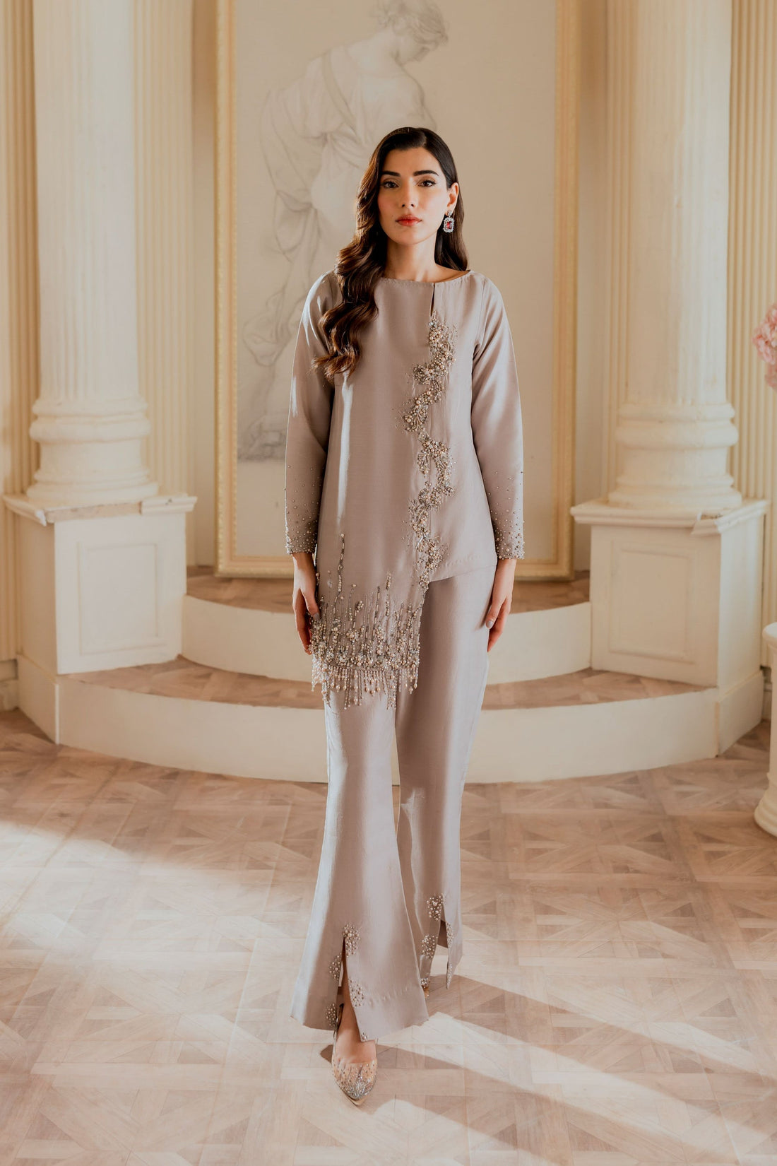 Ayesha and Usman | Grape Wine Luxury Pret | Gleam by Ayesha and Usman - Designer Dress - Type: Ladies Clothes - Available at Sana Yasir - 100% Original