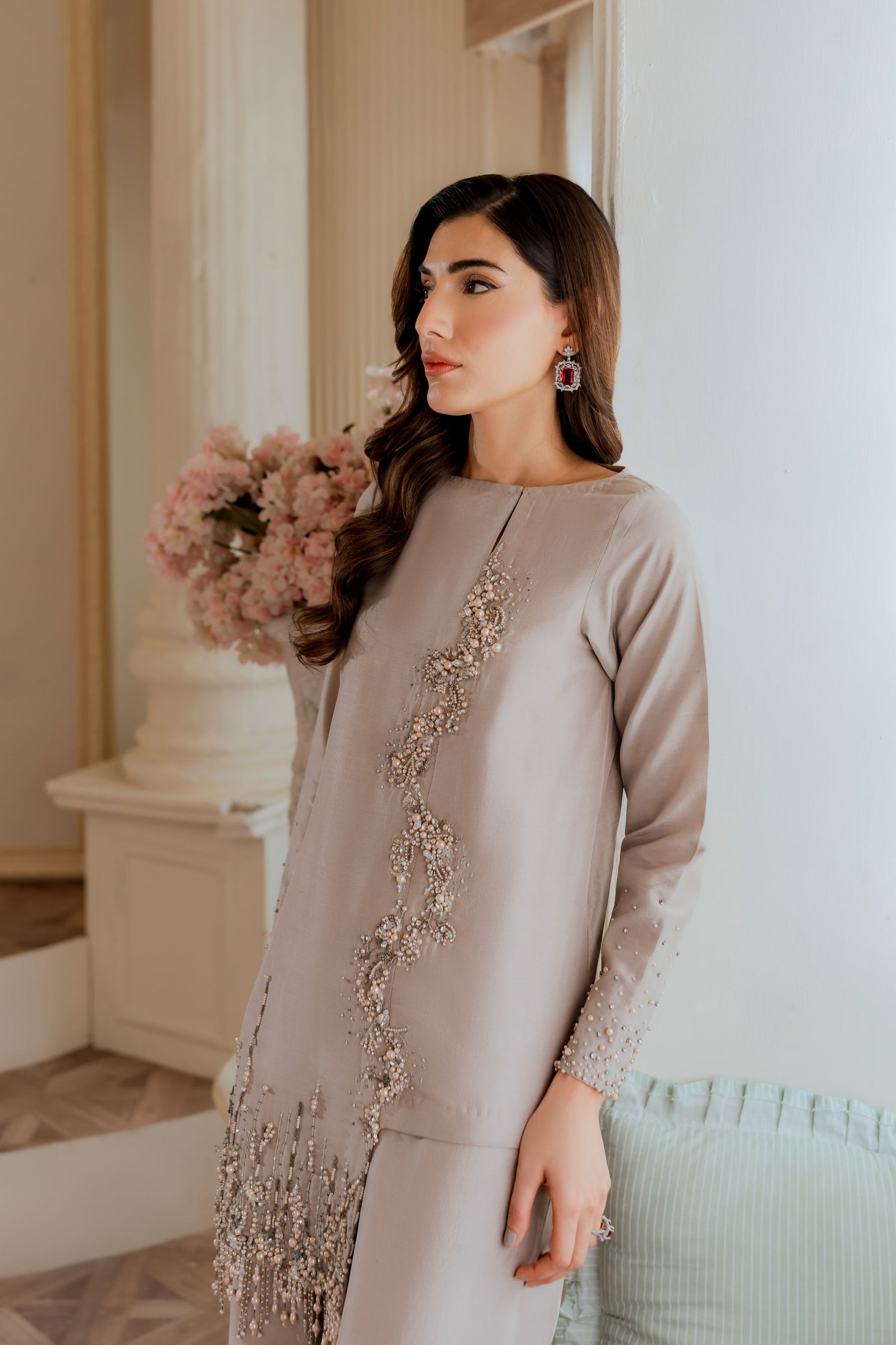 Ayesha and Usman | Grape Wine Luxury Pret | Gleam by Ayesha and Usman - Designer Dress - Type: Ladies Clothes - Available at Sana Yasir - 100% Original