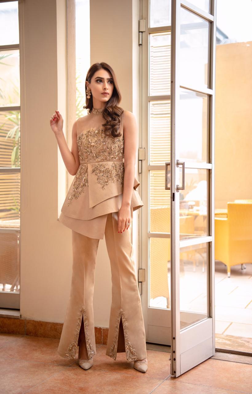 Ayesha and Usman | Grape Wine Luxury Pret | Medallion Gold by Ayesha and Usman - Designer Dress - Type: Ladies Clothes - Available at Sana Yasir - 100% Original
