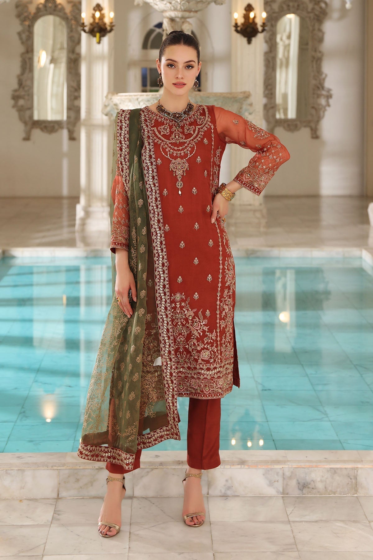 Chinyere | Formal Wedding Exclusive | NUT SHELL (AA5226) by Chinyere - Designer Dress - Type: Ladies Clothes - Available at Sana Yasir - 100% Original