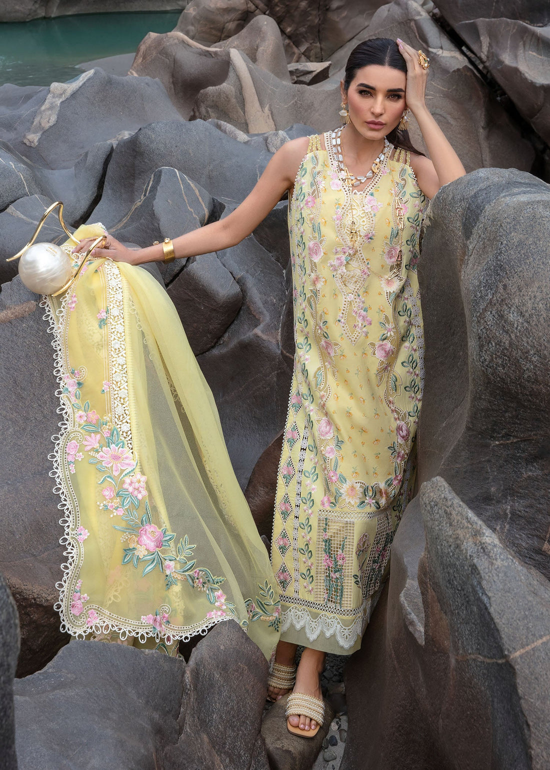 Crimson | Lawn 2024 | Believe In Her - Topaz Yellow by Crimson - Designer Dress - Type: Luxury - Available at Sana Yasir - 100% Original