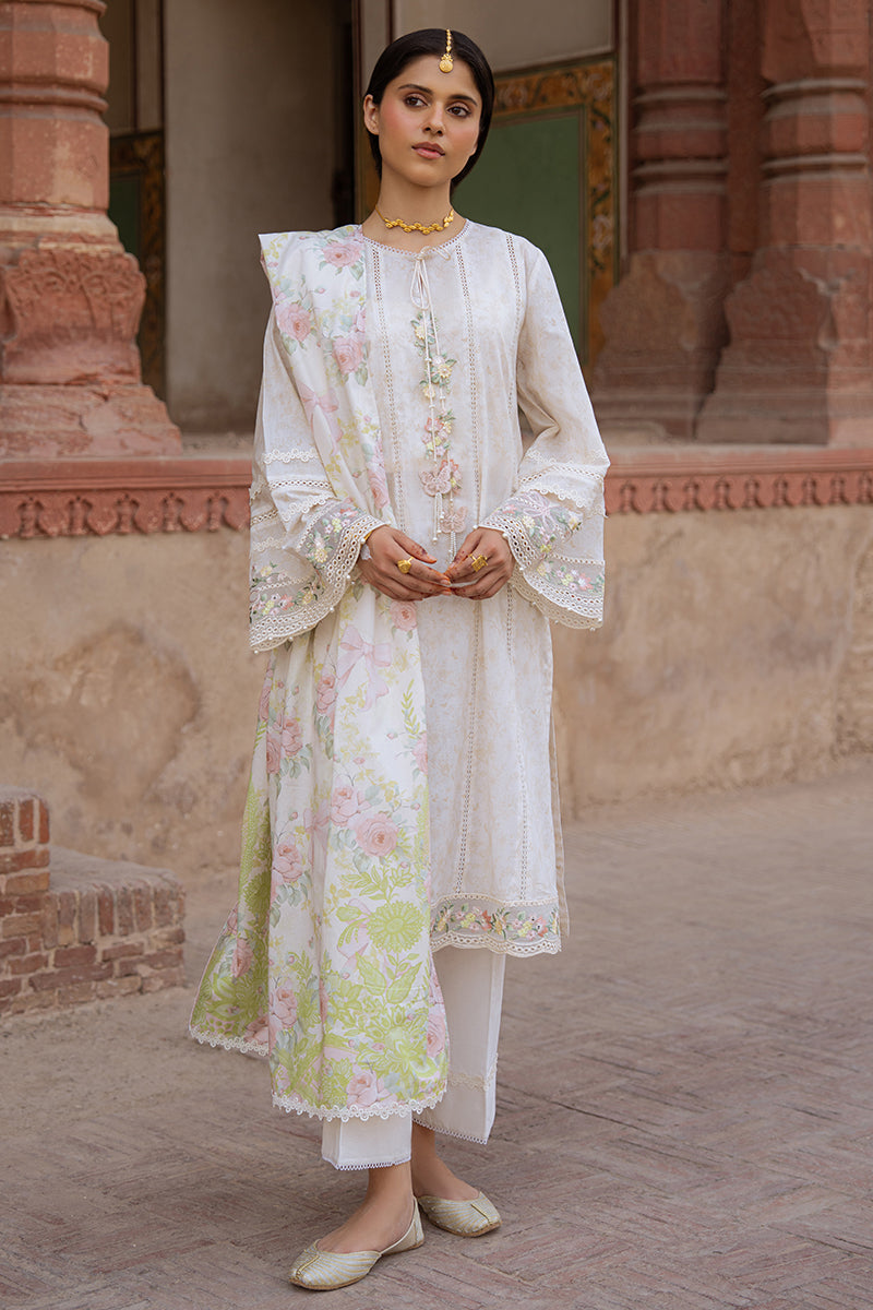 Cross Stitch | Eid Lawn Edit 25 | FLORAL GARLAND by Cross Stitch - Designer Dress - Type: Ladies Clothes - Available at Sana Yasir - 100% Original