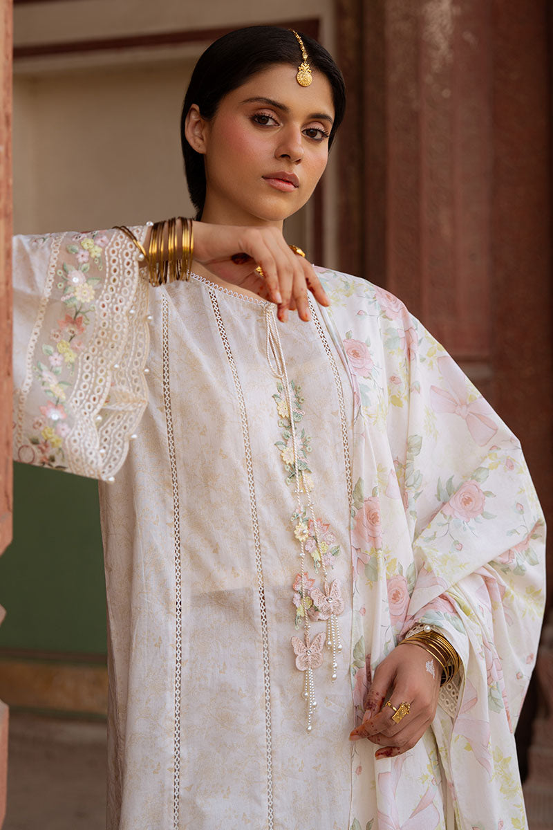Cross Stitch | Eid Lawn Edit 25 | FLORAL GARLAND by Cross Stitch - Designer Dress - Type: Ladies Clothes - Available at Sana Yasir - 100% Original