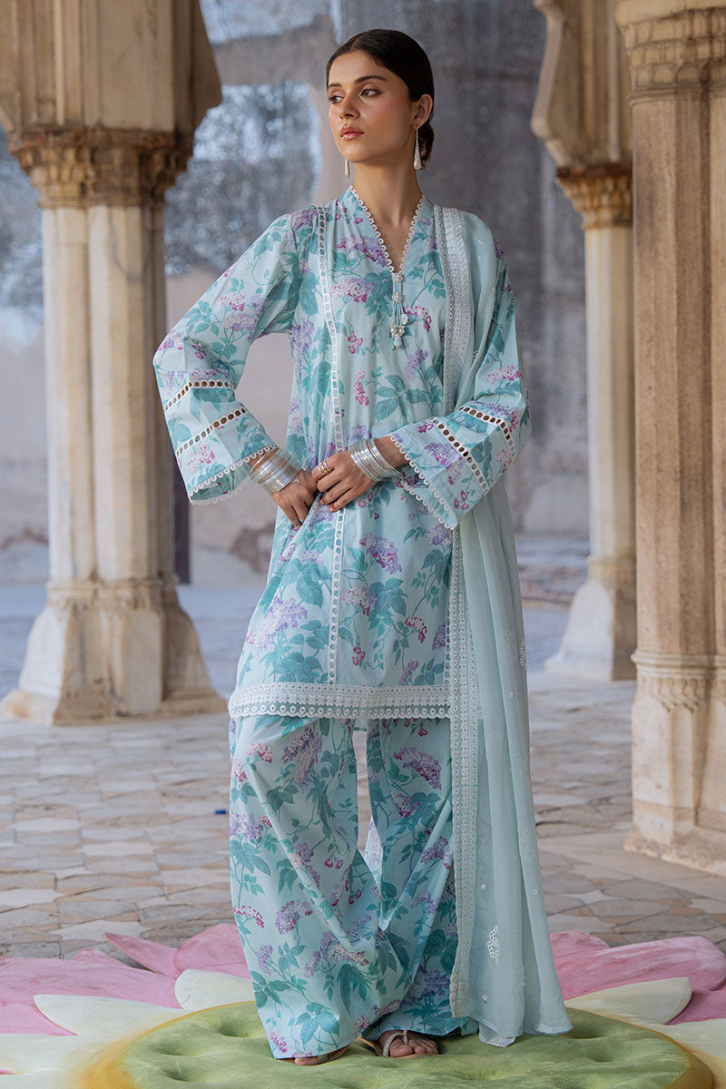 Cross Stitch | Eid Lawn Edit 25 | MINT GLAMOUR by Cross Stitch - Designer Dress - Type: Ladies Clothes - Available at Sana Yasir - 100% Original