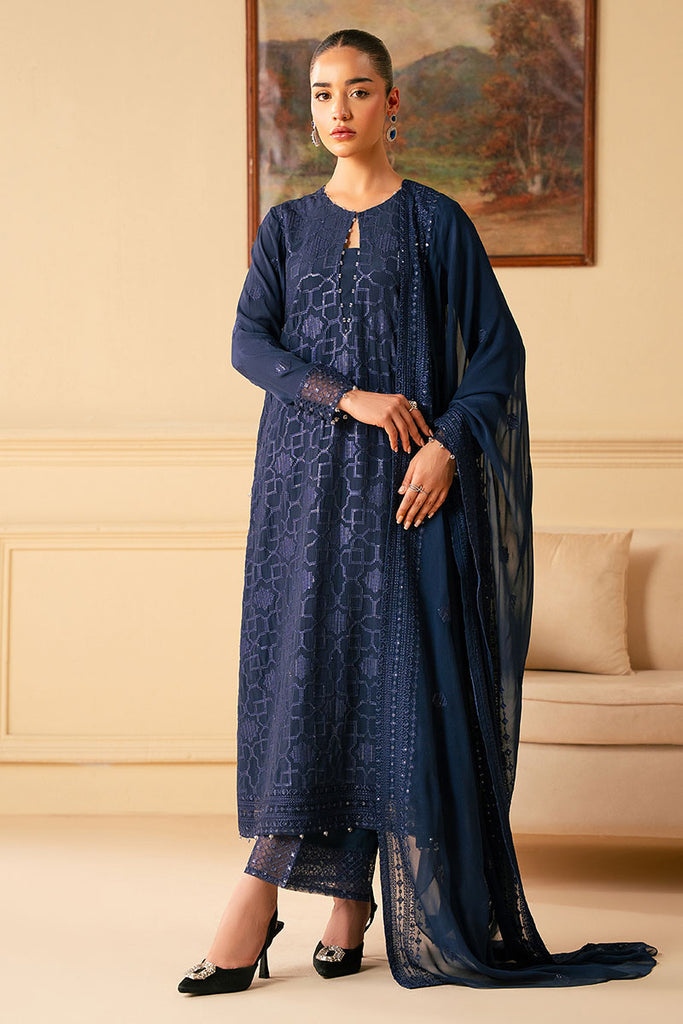 Cross Stitch | Luxe Atelier 25 | INDIGO BLUE by Cross Stitch - Designer Dress - Type: Ladies Clothes - Available at Sana Yasir - 100% Original