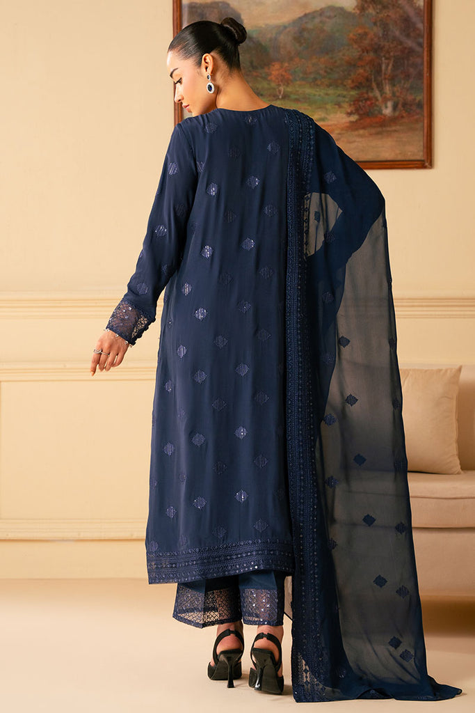 Cross Stitch | Luxe Atelier 25 | INDIGO BLUE by Cross Stitch - Designer Dress - Type: Ladies Clothes - Available at Sana Yasir - 100% Original