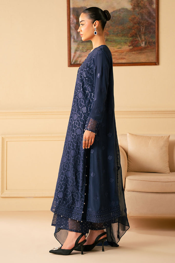 Cross Stitch | Luxe Atelier 25 | INDIGO BLUE by Cross Stitch - Designer Dress - Type: Ladies Clothes - Available at Sana Yasir - 100% Original