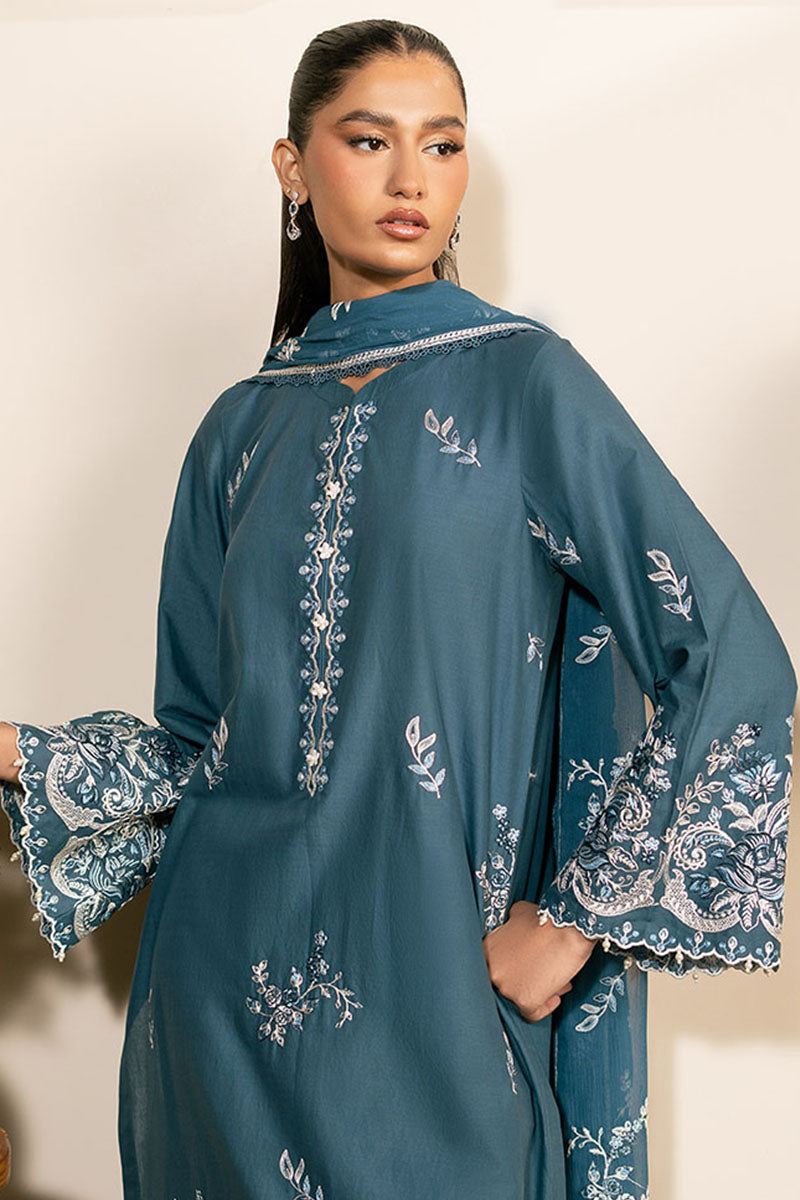 Cross Stitch | Mahiri Lawn 25 | TEAL SERENITY