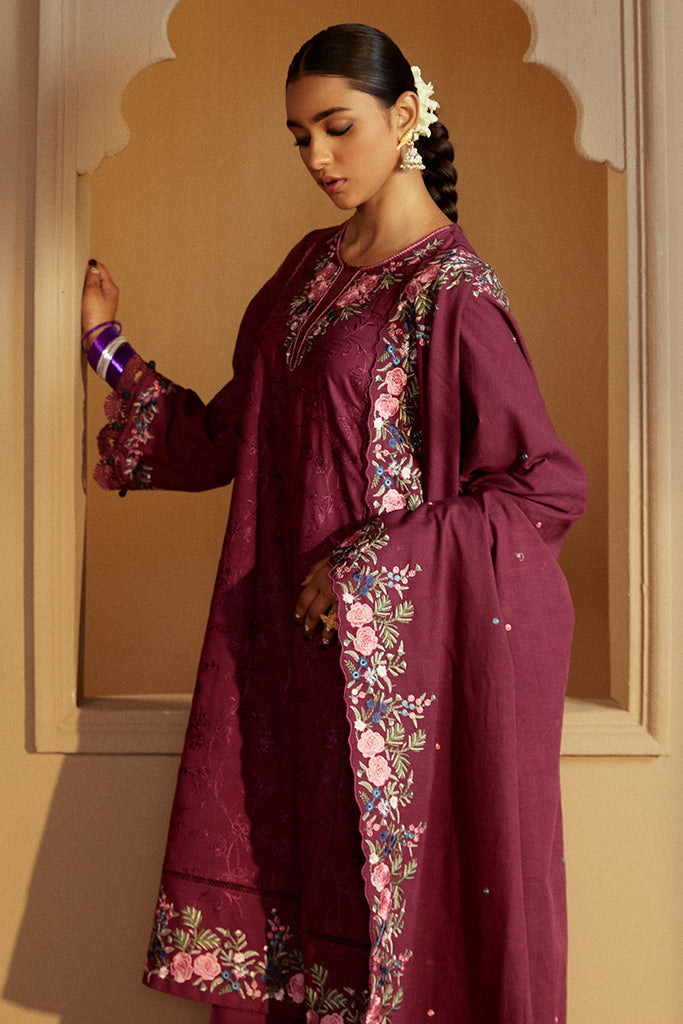 Cross Stitch | Winter Collection 24 | PLUM RADIANCE by Cross Stitch - Designer Dress - Type: Ladies Clothes - Available at Sana Yasir - 100% Original