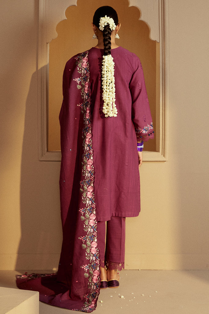 Cross Stitch | Winter Collection 24 | PLUM RADIANCE by Cross Stitch - Designer Dress - Type: Ladies Clothes - Available at Sana Yasir - 100% Original