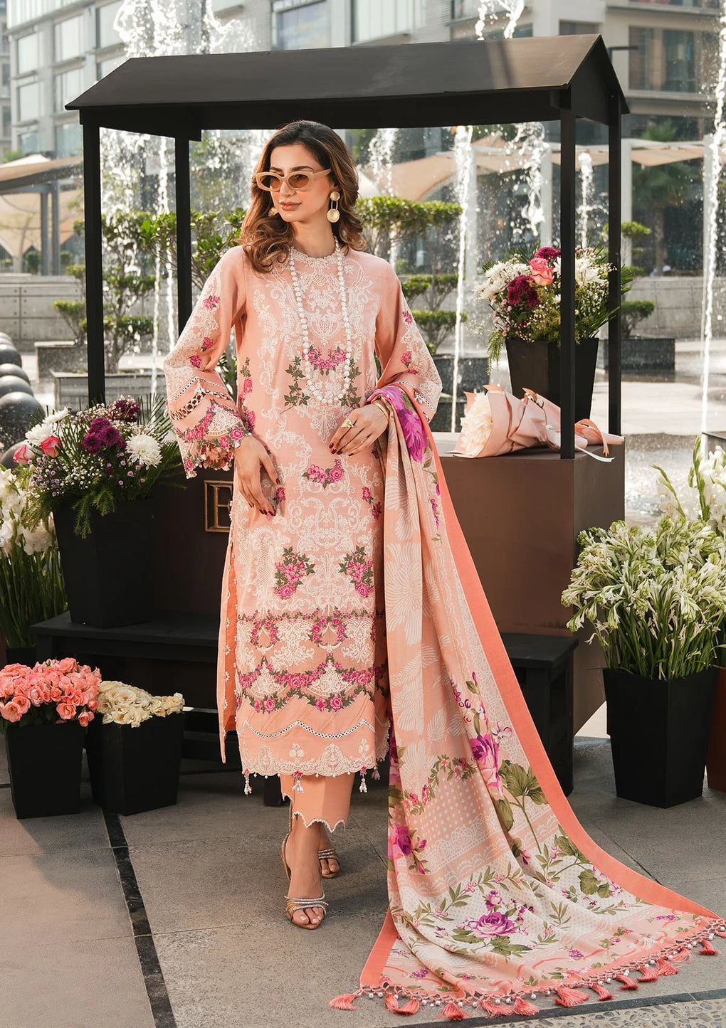 Elaf Premium | Winter Pashmina Shawl Collection | EPW-7B Flourishing Romance by Elaf Premium - Designer Dress - Type: Ladies Clothes - Available at Sana Yasir - 100% Original