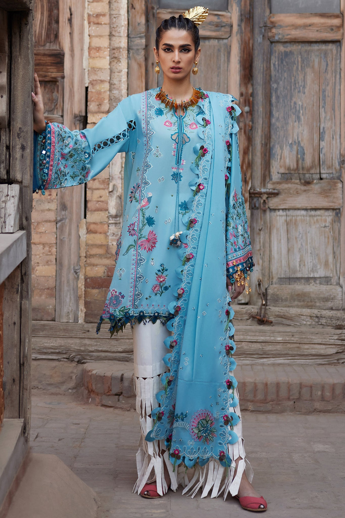 Elan | Luxury Lawn 25 | ISLA BLEU (EL25-11 A) by Elan - Designer Dress - Type: Ladies Clothes - Available at Sana Yasir - 100% Original