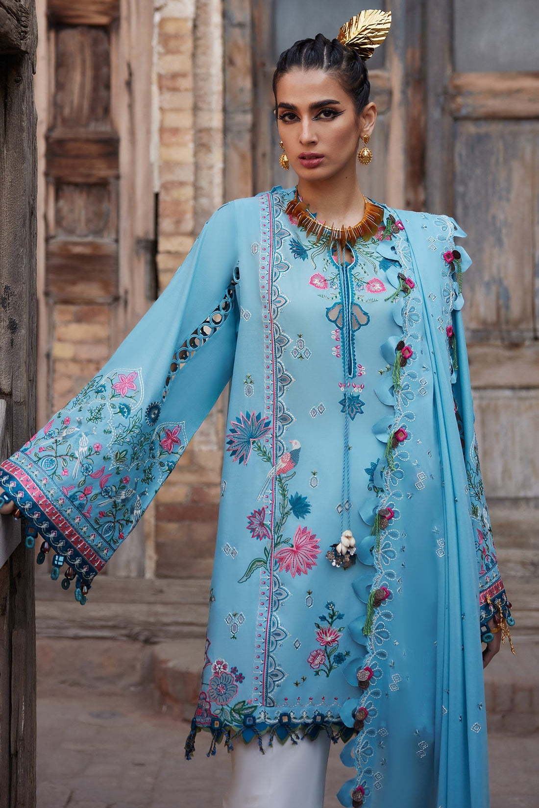 Elan | Luxury Lawn 25 | ISLA BLEU (EL25-11 A) by Elan - Designer Dress - Type: Ladies Clothes - Available at Sana Yasir - 100% Original