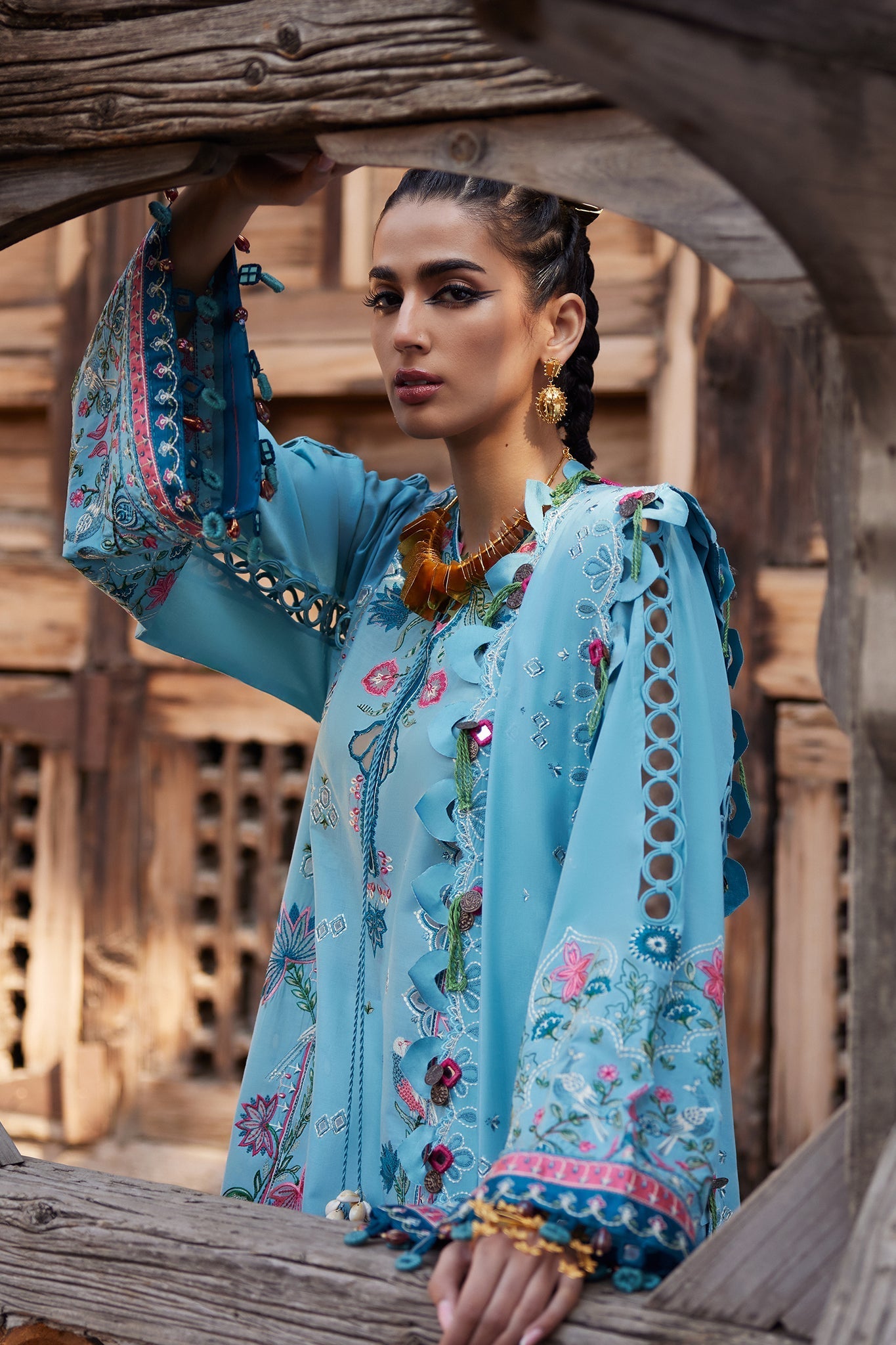 Elan | Luxury Lawn 25 | ISLA BLEU (EL25-11 A) by Elan - Designer Dress - Type: Ladies Clothes - Available at Sana Yasir - 100% Original