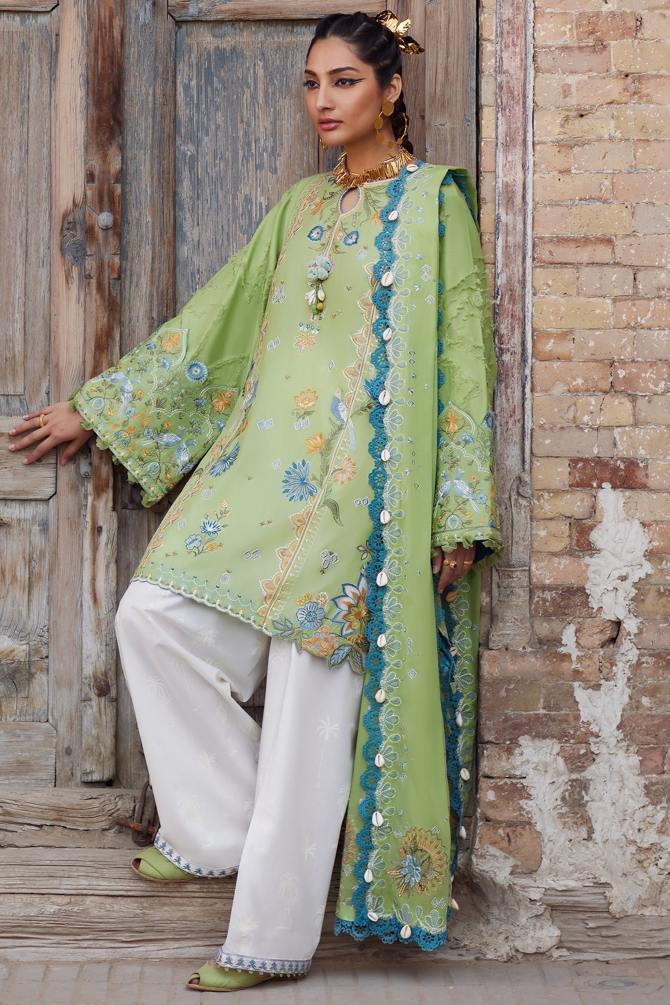 Elan | Luxury Lawn 25 | ISLA BLEU (EL25-11 B) by Elan - Designer Dress - Type: Ladies Clothes - Available at Sana Yasir - 100% Original