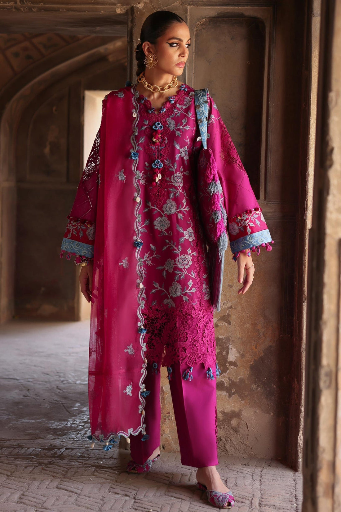 Elan | Luxury Lawn 25 | OPHELIA (EL25-10 B) by Elan - Designer Dress - Type: Ladies Clothes - Available at Sana Yasir - 100% Original