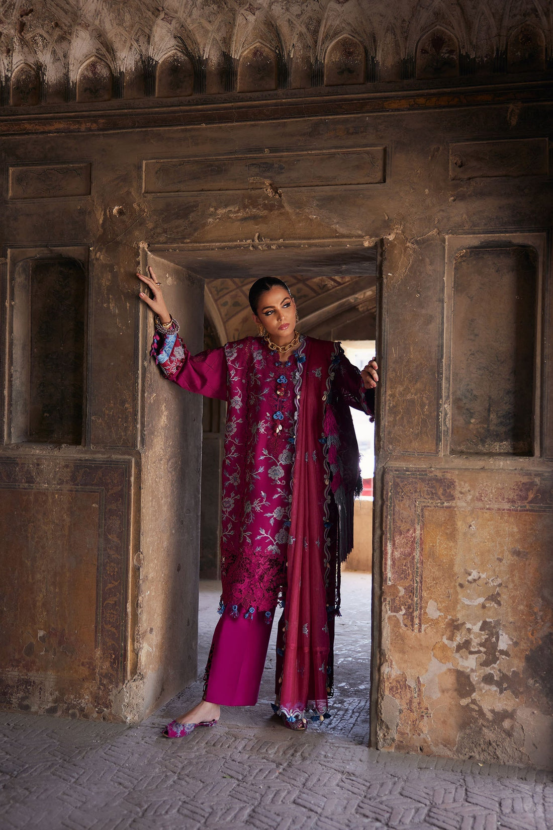 Elan | Luxury Lawn 25 | OPHELIA (EL25-10 B) by Elan - Designer Dress - Type: Ladies Clothes - Available at Sana Yasir - 100% Original
