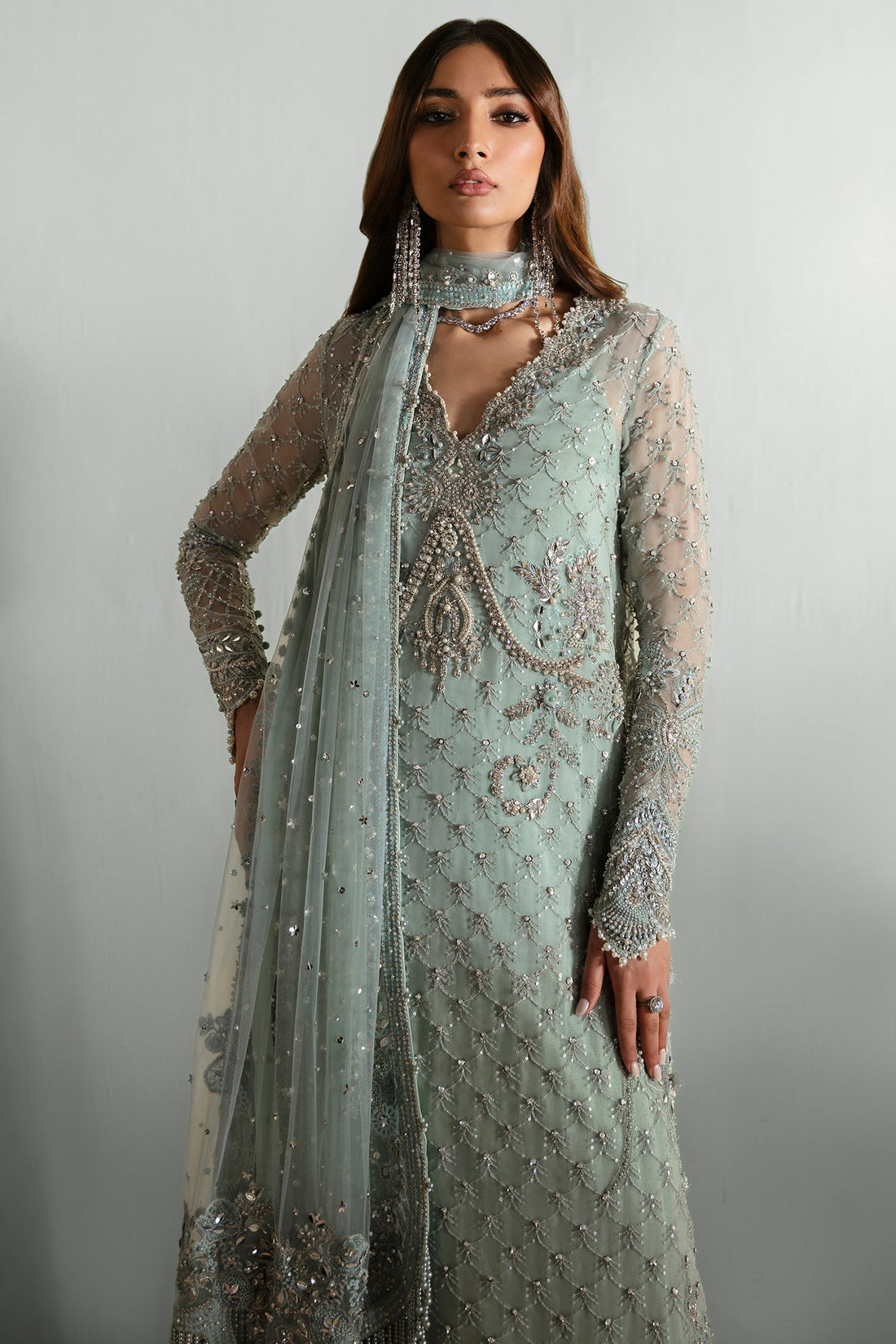 Elan | Pret Crepusule | ReVE DE GIVRE (EP-21301) by Elan - Designer Dress - Type: Ladies Clothes - Available at Sana Yasir - 100% Original