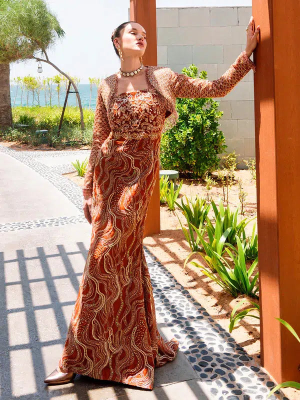 Epoque | Ciel Luxury Couture | Ochre by Epoque - Designer Dress - Type: Formal - Available at Sana Yasir - 100% Original