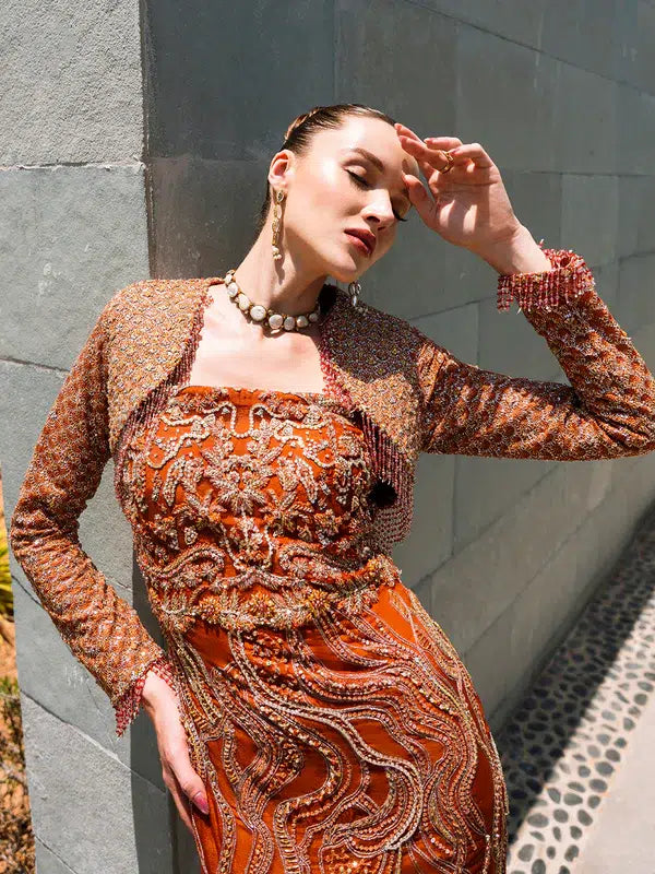Epoque | Ciel Luxury Couture | Ochre by Epoque - Designer Dress - Type: Formal - Available at Sana Yasir - 100% Original