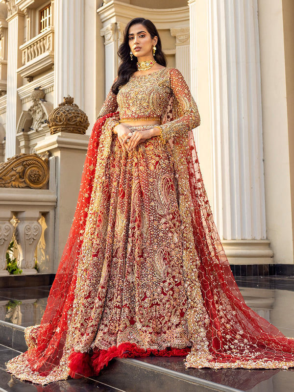 Epoque | Reverie Bridals | Ecarlate by Epoque - Designer Dress - Type: Bridal - Available at Sana Yasir - 100% Original