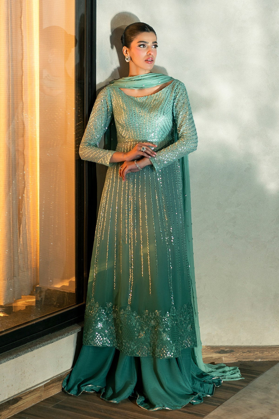 Fahad Hussayn | Lawn Banger | Midnight Aura by Erum Khan - Designer Dress - Type: Ladies Clothes - Available at Sana Yasir - 100% Original