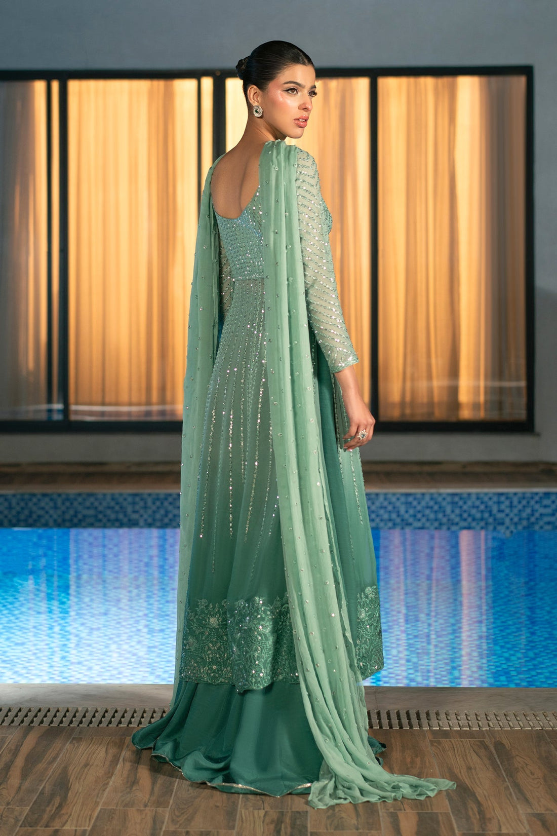 Fahad Hussayn | Lawn Banger | Midnight Aura by Erum Khan - Designer Dress - Type: Ladies Clothes - Available at Sana Yasir - 100% Original