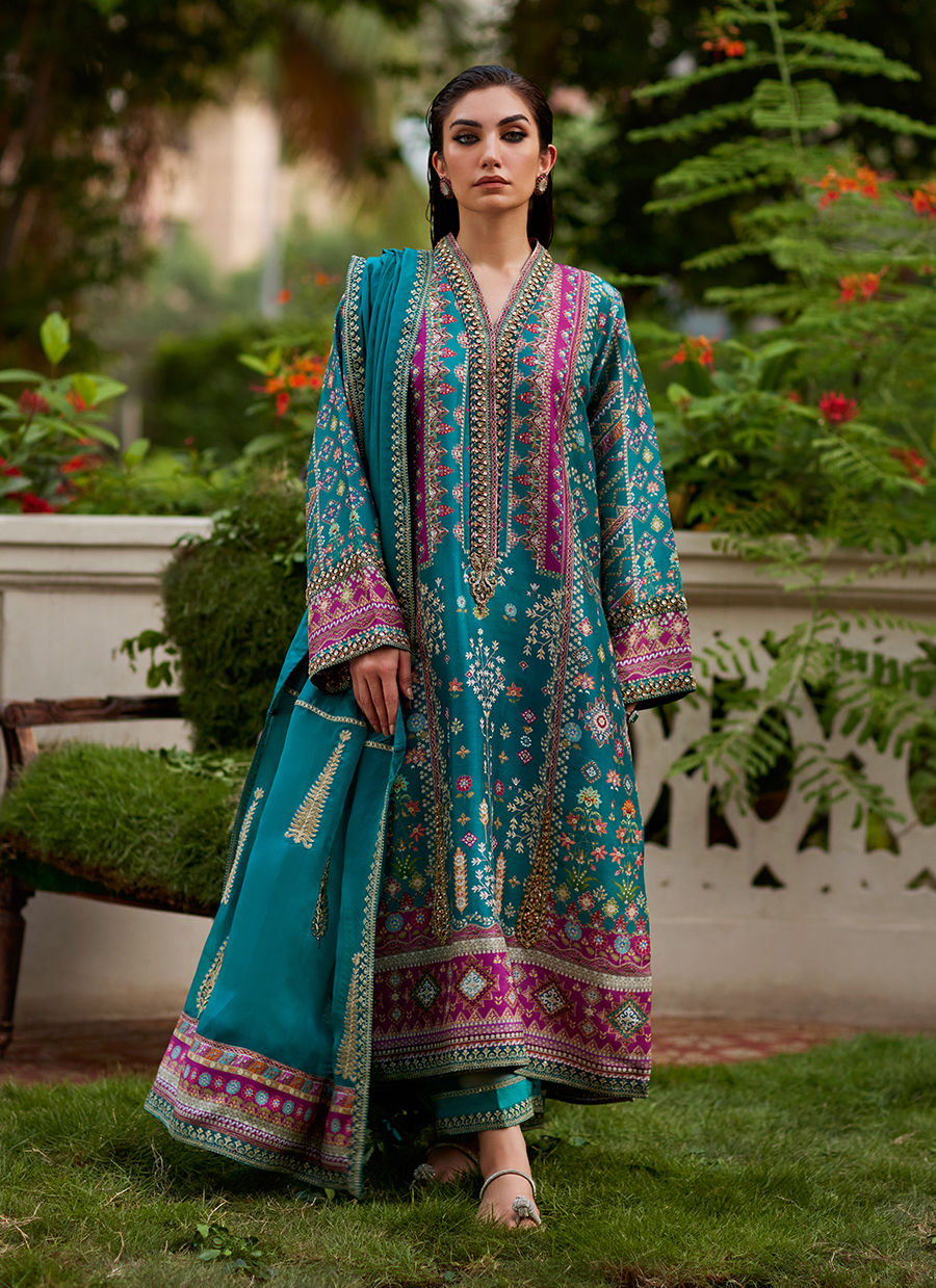 Farah Talib Aziz | Mayna Festive Prints 24 | Aahna Shirt And Dupatta by Farah Talib Aziz - Designer Dress - Type: Ladies Clothes - Available at Sana Yasir - 100% Original