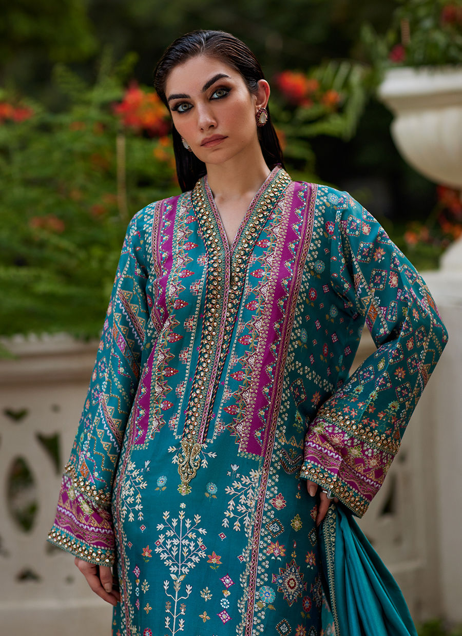 Farah Talib Aziz | Mayna Festive Prints 24 | Aahna Shirt And Dupatta by Farah Talib Aziz - Designer Dress - Type: Ladies Clothes - Available at Sana Yasir - 100% Original