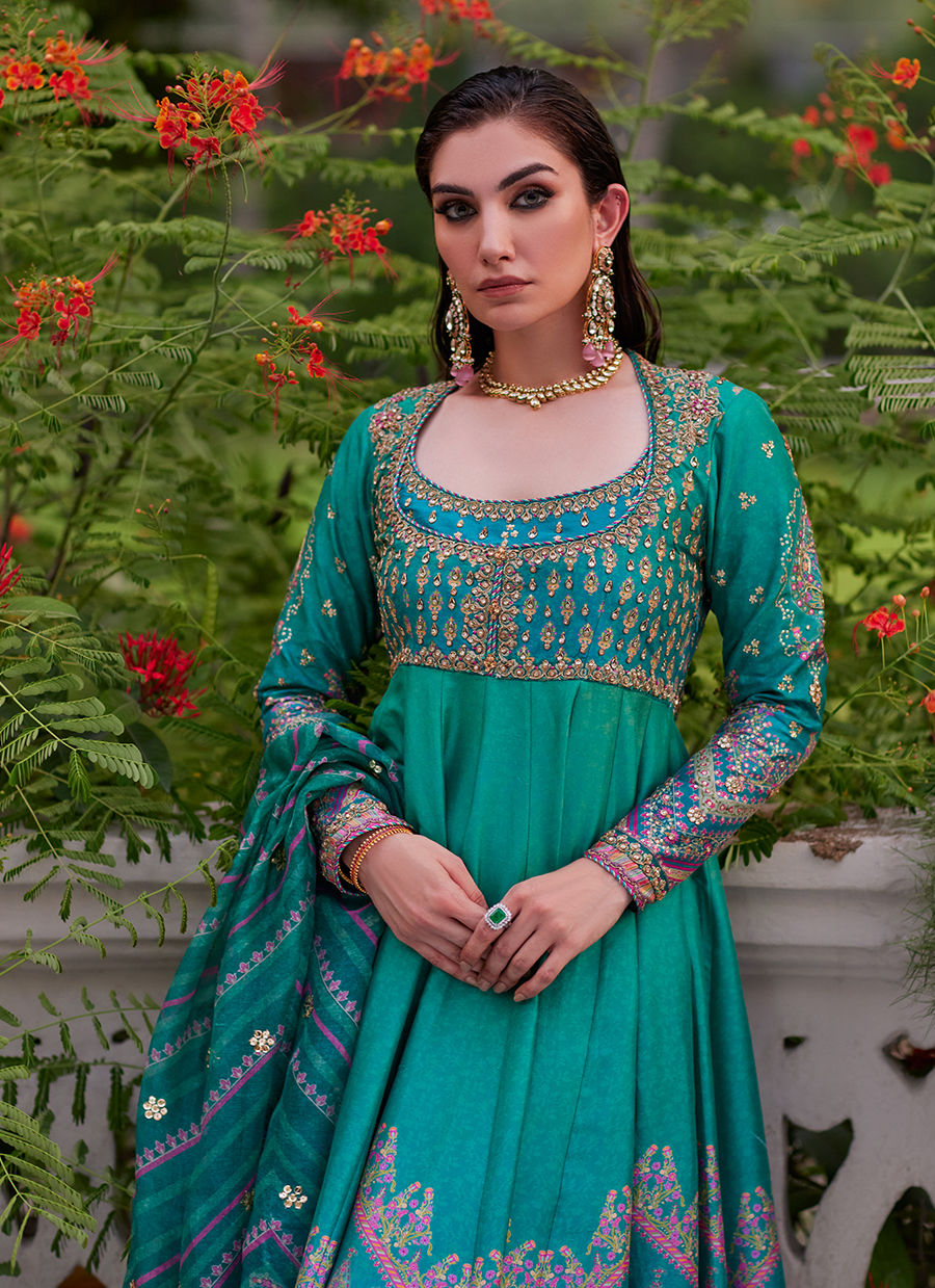 Farah Talib Aziz | Mayna Festive Prints 24 | Aalam Kalidaar And Dupatta by Farah Talib Aziz - Designer Dress - Type: Ladies Clothes - Available at Sana Yasir - 100% Original