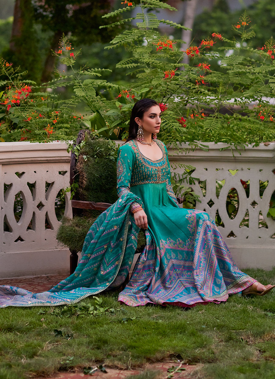 Farah Talib Aziz | Mayna Festive Prints 24 | Aalam Kalidaar And Dupatta by Farah Talib Aziz - Designer Dress - Type: Ladies Clothes - Available at Sana Yasir - 100% Original