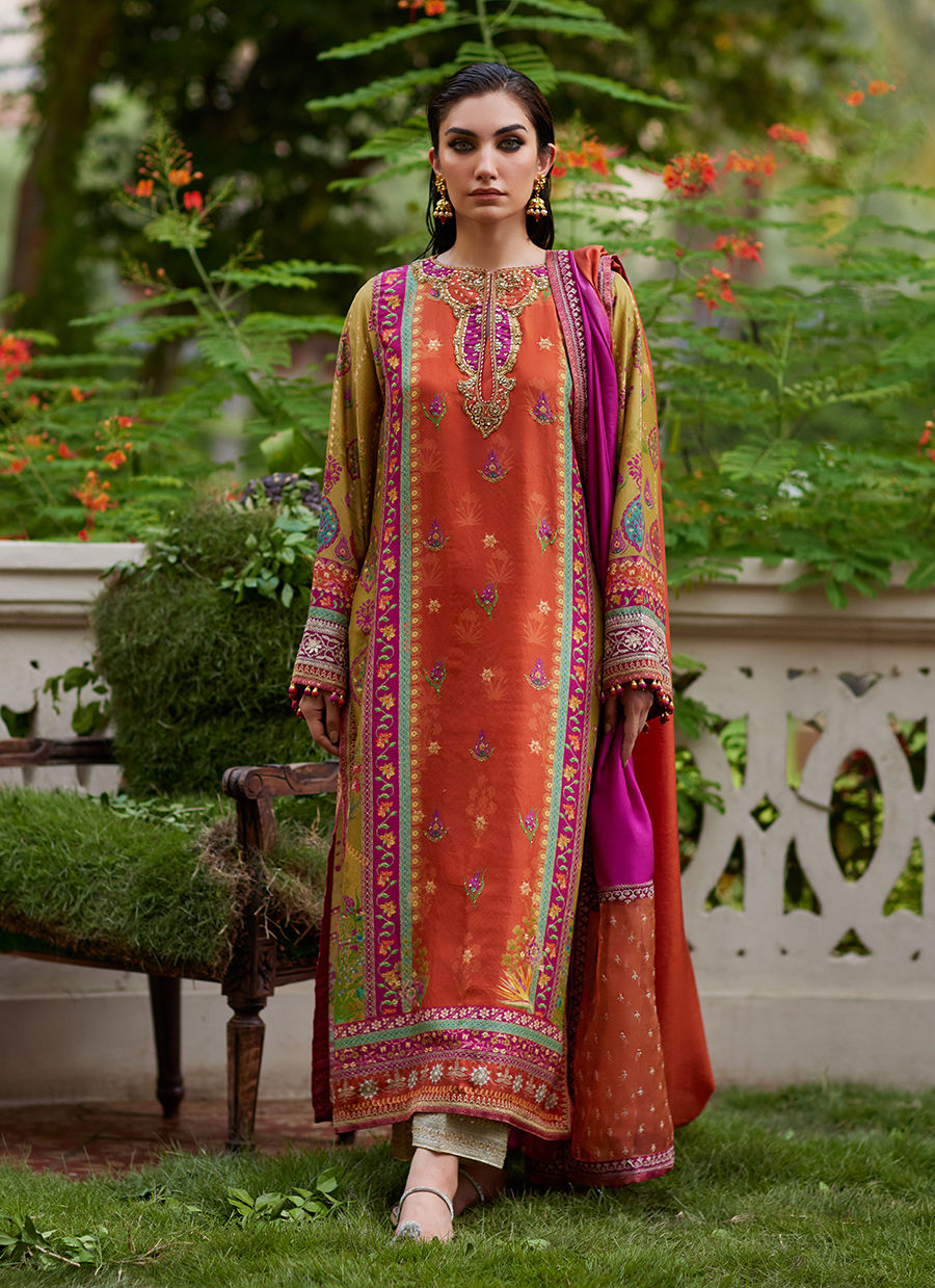 Farah Talib Aziz | Mayna Festive Prints 24 | Aifa Shirt And Dupatta by Farah Talib Aziz - Designer Dress - Type: Ladies Clothes - Available at Sana Yasir - 100% Original