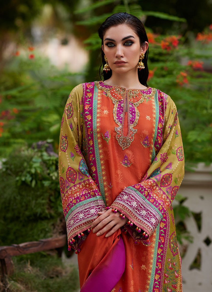 Farah Talib Aziz | Mayna Festive Prints 24 | Aifa Shirt And Dupatta by Farah Talib Aziz - Designer Dress - Type: Ladies Clothes - Available at Sana Yasir - 100% Original