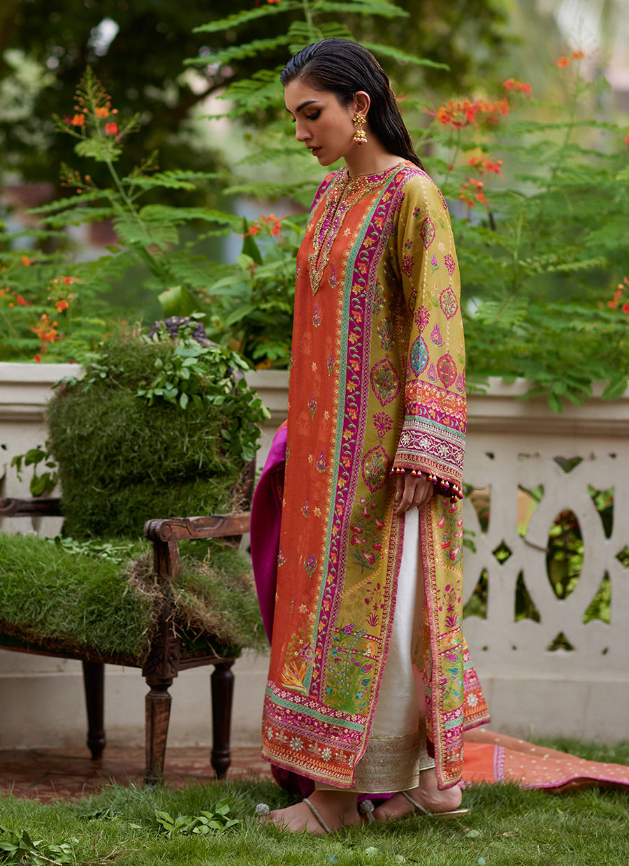 Farah Talib Aziz | Mayna Festive Prints 24 | Aifa Shirt And Dupatta by Farah Talib Aziz - Designer Dress - Type: Ladies Clothes - Available at Sana Yasir - 100% Original