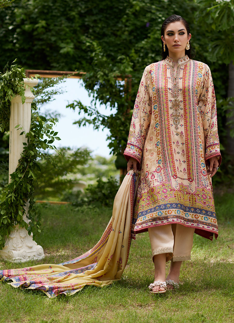 Farah Talib Aziz | Mayna Festive Prints 24 | Delkash Shirt And Dupatta by Farah Talib Aziz - Designer Dress - Type: Ladies Clothes - Available at Sana Yasir - 100% Original