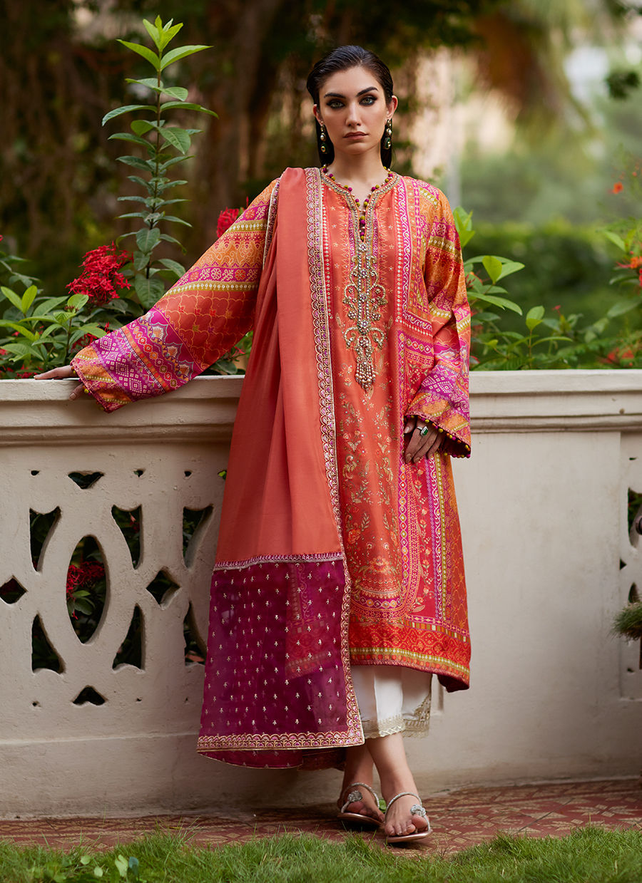 Farah Talib Aziz | Mayna Festive Prints 24 | Fadil Shirt And Dupatta by Farah Talib Aziz - Designer Dress - Type: Ladies Clothes - Available at Sana Yasir - 100% Original