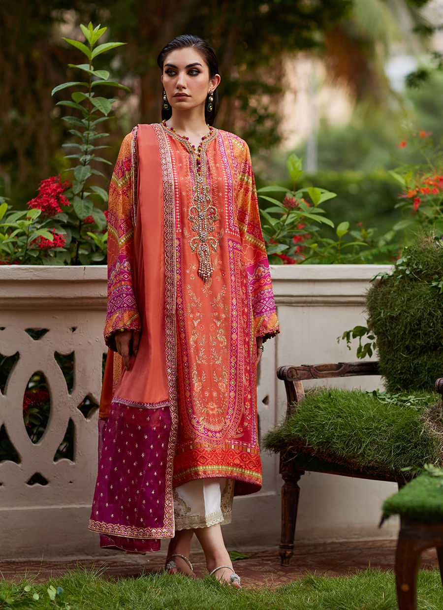 Farah Talib Aziz | Mayna Festive Prints 24 | Fadil Shirt And Dupatta by Farah Talib Aziz - Designer Dress - Type: Ladies Clothes - Available at Sana Yasir - 100% Original