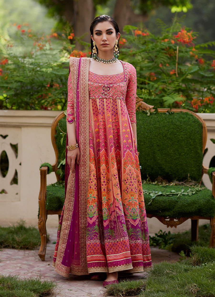 Farah Talib Aziz | Mayna Festive Prints 24 | Noorie Kalidaar And Dupatta by Farah Talib Aziz - Designer Dress - Type: Ladies Clothes - Available at Sana Yasir - 100% Original