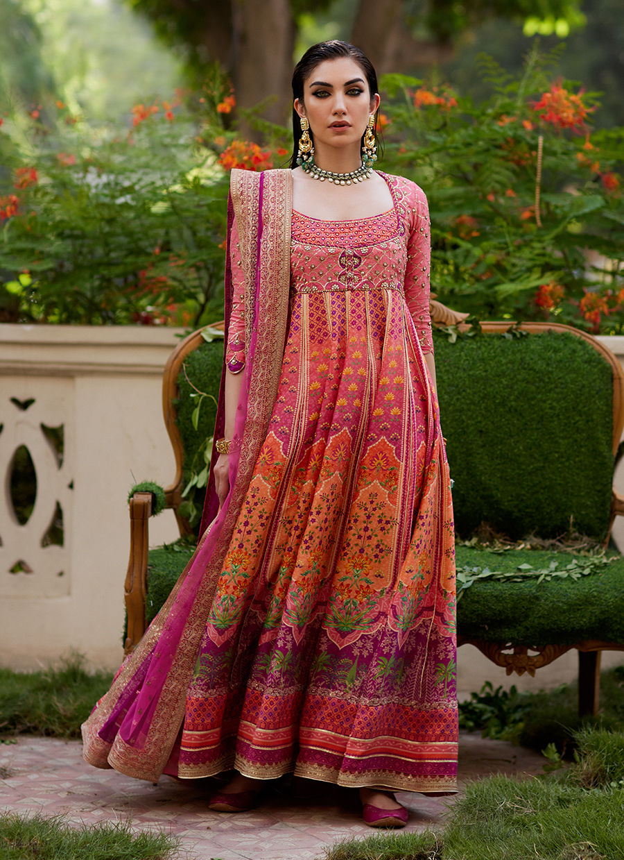 Farah Talib Aziz | Mayna Festive Prints 24 | Noorie Kalidaar And Dupatta by Farah Talib Aziz - Designer Dress - Type: Ladies Clothes - Available at Sana Yasir - 100% Original