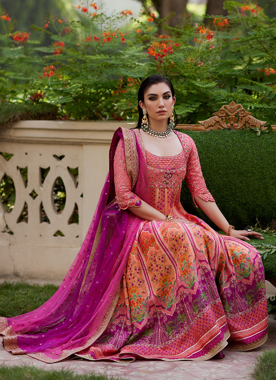 Farah Talib Aziz | Mayna Festive Prints 24 | Noorie Kalidaar And Dupatta by Farah Talib Aziz - Designer Dress - Type: Ladies Clothes - Available at Sana Yasir - 100% Original