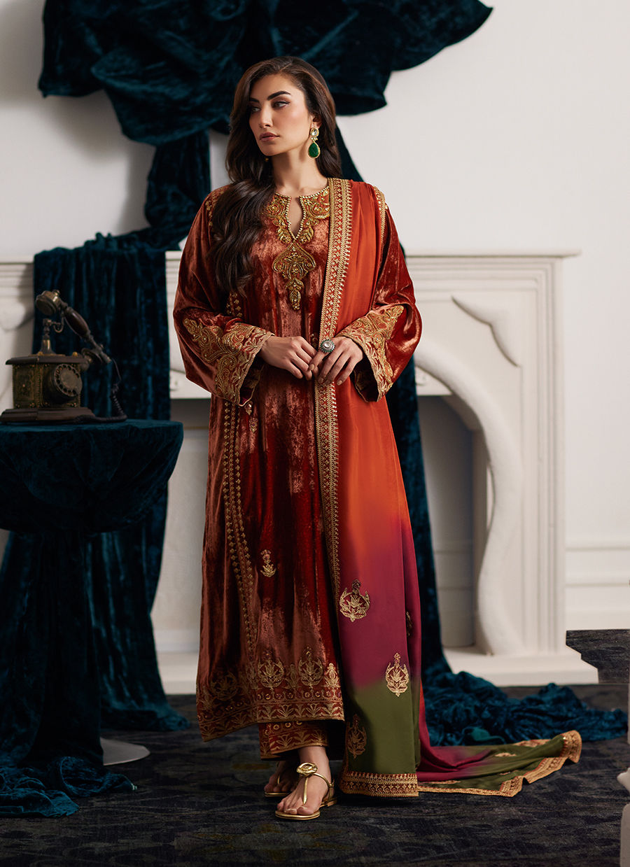 Farah Talib Aziz | Velvets The After Party | GRAZIELA SHIRT AND DUPATTA by Farah Talib Aziz - Designer Dress - Type: Ladies Clothes - Available at Sana Yasir - 100% Original