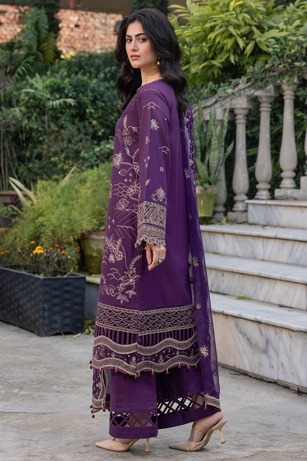 Farasha | Summer Weaves Embroidered Lawn | Raven Plum by Farasha - Designer Dress - Type: Ladies Clothes - Available at Sana Yasir - 100% Original