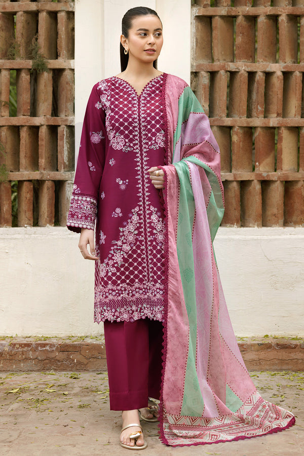 Farasha | Summer Weaves Embroidered Lawn | Satin Ruby by Farasha - Designer Dress - Type: Ladies Clothes - Available at Sana Yasir - 100% Original