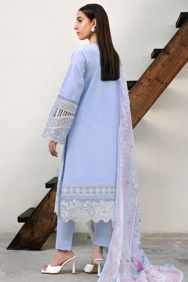 Farasha | Summer Weaves Embroidered Lawn | Serene Blue by Farasha - Designer Dress - Type: Ladies Clothes - Available at Sana Yasir - 100% Original